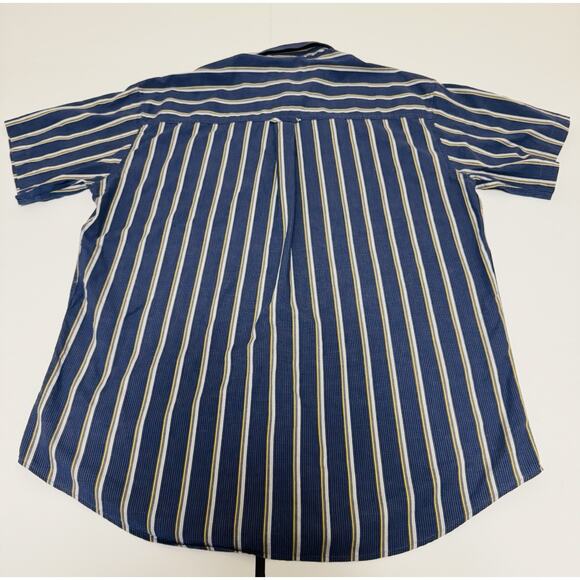 Chaps Ralph Lauren Button Down Men’s L Vertical Striped Short Sleeve Shirt - Picture 10 of 10